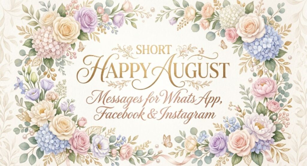 Short Happy August Messages for WhatsApp, Facebook & Instagram
